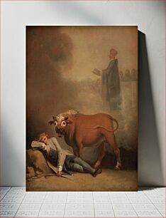 Πίνακας, Niels Klim thinks he hears the clerk in Fane Kirke when he wakes up on the underground planet to the roar of a bull by Nicolai Abildgaard