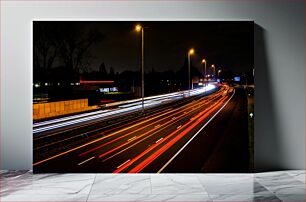 Πίνακας, Night Highway Traffic Light Trails Μονοπάτια φαναριών νυχτερινής εθνικής οδού