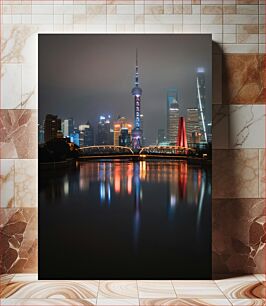 Πίνακας, Night Skyline of Shanghai Νυχτερινός ορίζοντα της Σαγκάης