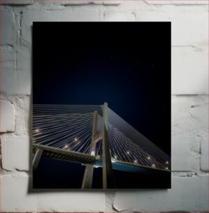 Πίνακας, Night View of a Cable-Stayed Bridge Νυχτερινή άποψη μιας καλωδιωτής γέφυρας