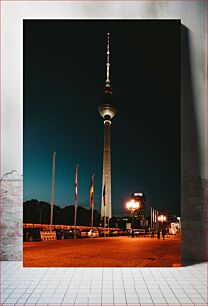 Πίνακας, Night View of a City Tower Νυχτερινή άποψη ενός πύργου της πόλης