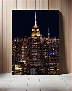Πίνακας, Night View of Iconic Skyscrapers Νυχτερινή θέα στους εμβληματικούς ουρανοξύστες
