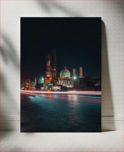 Πίνακας, Night View of Illuminated Mosque and Surroundings Νυχτερινή άποψη του Φωτισμένου Τζαμί και των περιχώρων