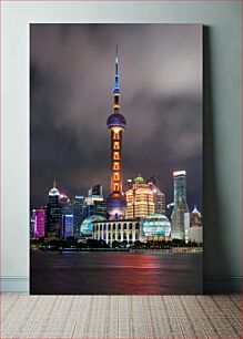 Πίνακας, Night View of Shanghai Tower Νυχτερινή άποψη του Πύργου της Σαγκάης