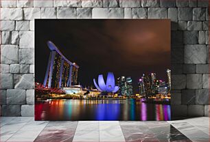 Πίνακας, Night View of Singapore Skyline Νυχτερινή θέα στον ορίζοντα της Σιγκαπούρης