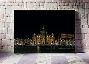 Πίνακας, Night View of St. Peter's Basilica Νυχτερινή άποψη της Βασιλικής του Αγίου Πέτρου