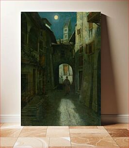 Πίνακας, Night watch in the old town (zell am see?), Eduard Majsch