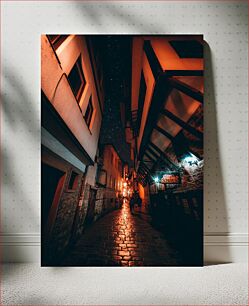 Πίνακας, Nighttime Alley with Starry Sky Νυχτερινή αλέα με έναστρο ουρανό