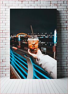 Πίνακας, Nighttime Bubble Tea by the Bridge Nighttime Bubble Tea by the Bridge