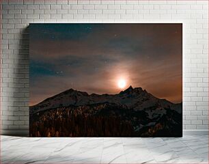 Πίνακας, Nighttime Mountain Landscape Νυχτερινό Ορεινό Τοπίο