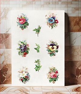 Πίνακας, Nine poetry pictures with flowers and plants (1866–1900) by anonymous