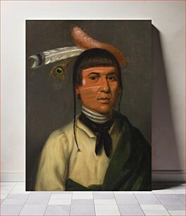Πίνακας, No-Tin (Wind), a Chippewa Chief by Henry Inman
