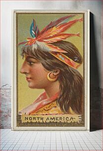 Πίνακας, North America, from the Types of All Nations series (N24) for Allen & Ginter Cigarettes