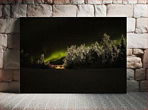 Πίνακας, Northern Lights Over Snowy Forest Βόρειο Σέλας πάνω από το Χιονισμένο Δάσος