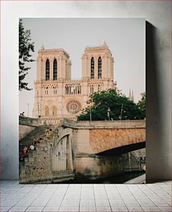 Πίνακας, Notre-Dame Cathedral and Seine River Καθεδρικός ναός Notre-Dame και ποταμός Σηκουάνας