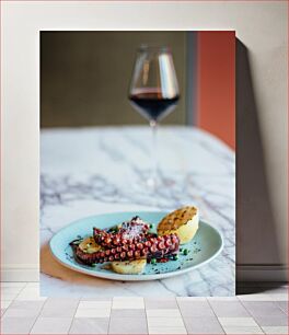 Πίνακας, Octopus Dish with Red Wine Πιάτο με χταπόδι με κόκκινο κρασί