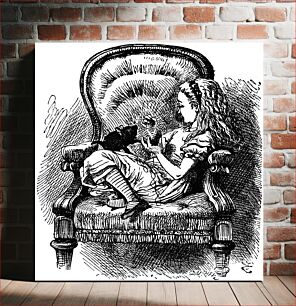 Πίνακας, "Oh, You Wicked Little Thing" (1871) from Alice's Adventures in Wonderland illustrated by John Tenniel