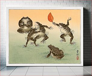 Πίνακας, Ohara Koson's Frog Sumo (1930) woodblock print