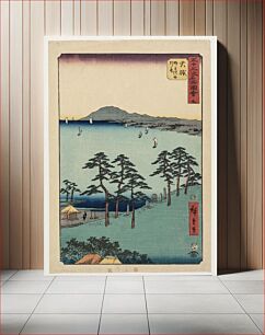 Πίνακας, Oiso, the poet Sagyo's hut at the Shigitatsu marsh by Utagawa Hiroshige I