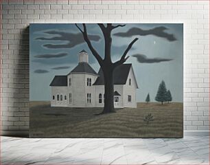 Πίνακας, Old House, New Moon by George Ault (1943)
