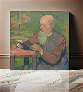 Πίνακας, Old man reading by Elemír Halász-Hradil