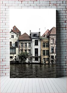 Πίνακας, Old Riverside Buildings Παλιά κτίρια δίπλα στο ποτάμι