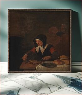 Πίνακας, Old woman at her meal by Quiringh Gerritsz Van Brekelenkam