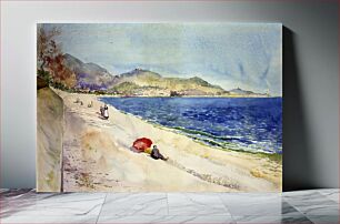 Πίνακας, On the Beach below the Promenade des Anglais, Nice, France by Cass Gilbert