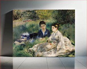 Πίνακας, On the Grass (Jeunes femmes assises dans l'herbe) (1873) by Pierre-Auguste Renoir