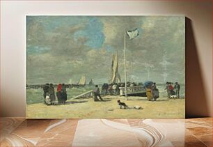 Πίνακας, On the Jetty ( ca. 1869–1870) by Eugène Boudin