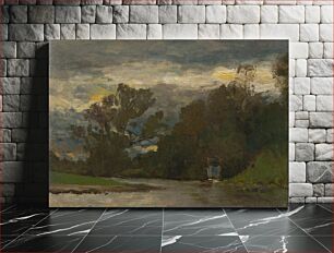 Πίνακας, On the poprad river shore by László Mednyánszky