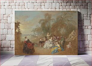 Πίνακας, On the Terrace (ca. 1730–1735) by Jean–Baptiste Joseph Pater