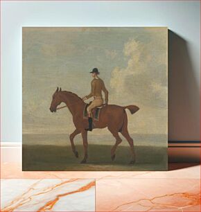 Πίνακας, One of Four Portraits of Horses - a Chestnut Racehorse with Jockey Up: walking to the left; jockey in buff-yellow jacket