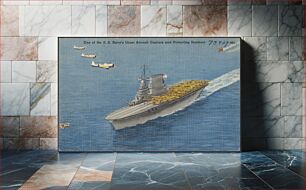Πίνακας, One of the U. S. Navy's giant aircraft carriers and protecting bombers