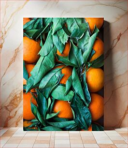 Πίνακας, Oranges with Leaves Πορτοκάλια με φύλλα