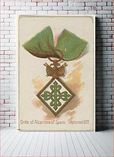 Πίνακας, Order of Alcantara of Spain, Instituted 1177, from the World's Decorations series (N30) for Allen & Ginter Cigarettes