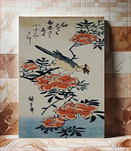 Πίνακας, Oriole and Wild Rose by Utagawa Hiroshige
