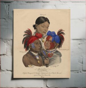 Πίνακας, Osage Indians: Mohongo, Washingsabba (or Black Bird), and Big Soldier, Louis Leopold Boilly