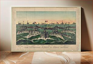 Πίνακας, Our victorious fleets in Cuban waters (1898) by Currier & Ives