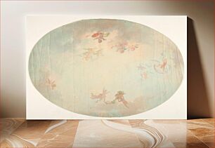 Πίνακας, Oval design for a ceiling painted with putti in clouds by Jules-Edmond-Charles Lachaise and Eugène-Pierre Gourdet