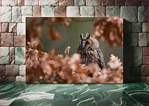 Πίνακας, Owl Amidst Autumn Leaves Κουκουβάγια Ανάμεσα σε Φθινοπωρινά Φύλλα