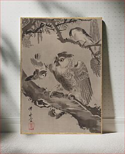 Πίνακας, Owl Mocked by Small Birds by Kawanabe Kyosai