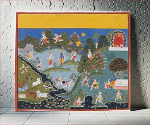 Πίνακας, Page From a Dispersed Bhagavata Purana (Ancient Stories of Lord Vishnu), India (Rajasthan, Mewar)