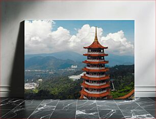 Πίνακας, Pagoda amidst Mountains Παγόδα ανάμεσα σε βουνά