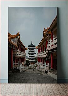 Πίνακας, Pagoda Between Two Traditional Buildings Παγόδα ανάμεσα σε δύο παραδοσιακά κτίρια
