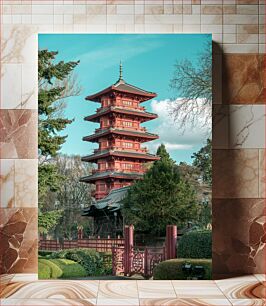 Πίνακας, Pagoda in a Garden Παγόδα σε έναν κήπο