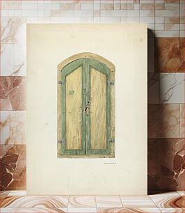 Πίνακας, Painted Wooden Shutter (1937) by Edward Jewett