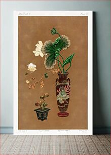 Πίνακας, Painting of flowers in a vase from section V plate II. by G.A. Audsley-Japanese illustration