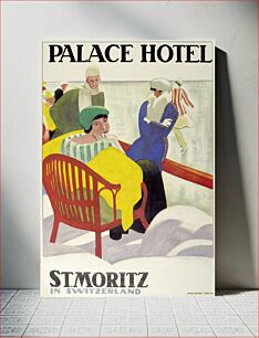 Πίνακας, Palace Hotel St. Moritz. Plakat (Farblithographie). Oben und unten bezeichnet: Palace Hotel St. Moritz in Switzerland. "Wolfsberg" Zurich. 127 x 90 cm. (1920) by Emile Cardinaux