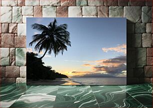 Πίνακας, Palm Tree at Sunset by the Beach Palm Tree at Sunset by the Beach